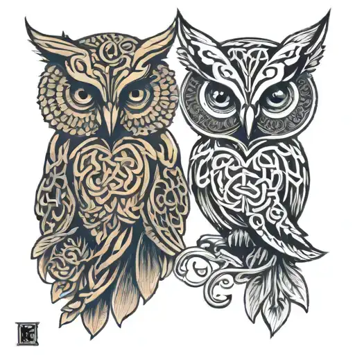 Celtic Owl And Fox