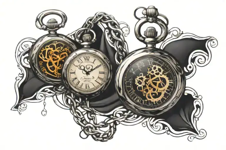 Three Pocket Watches Intertwined Symbolizing The Client's Love