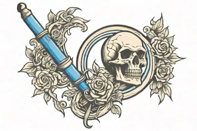 Blue Open Circle Diabetes Reaper Syringe Scyth