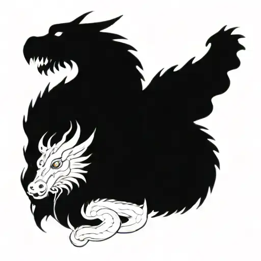 Bipolar Affectivity Dragon Two Heads Looking