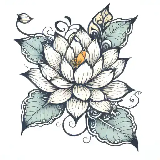 Lotus Flower On Cleavage
