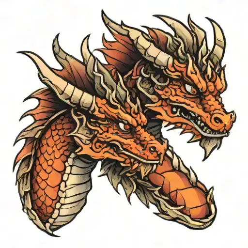 Dragon Two Head Profile Holding