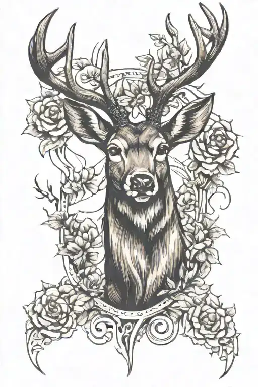 Deer Head Facing Forward