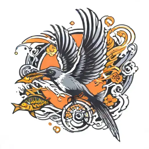 Bird Swooping Down To Catch Fish