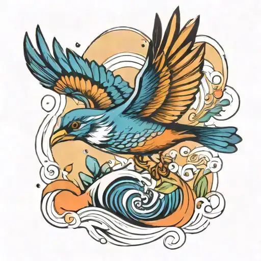 Bird Swooping Down To Catch Fish