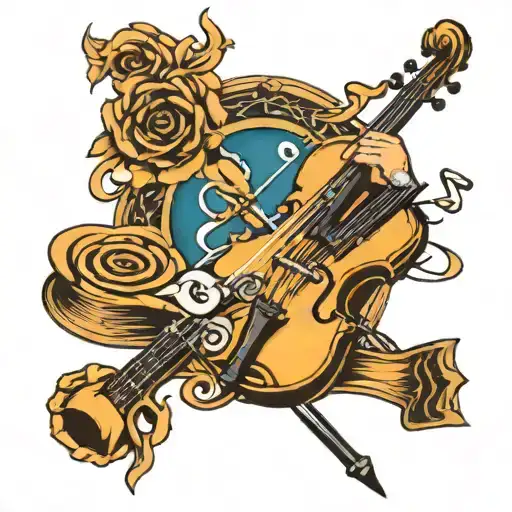 Sagittarius And Music Note Intertwined