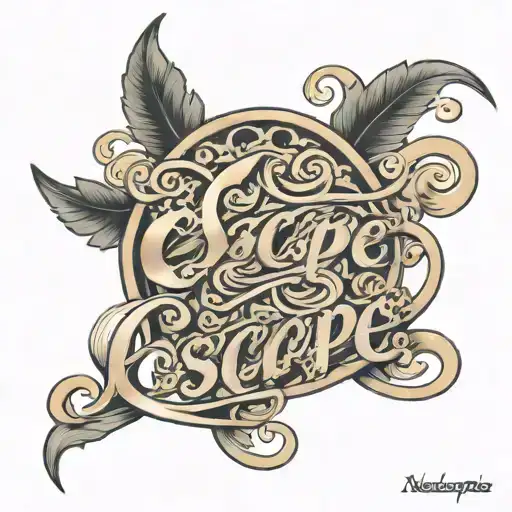 The Word Escape In A Swirly Font