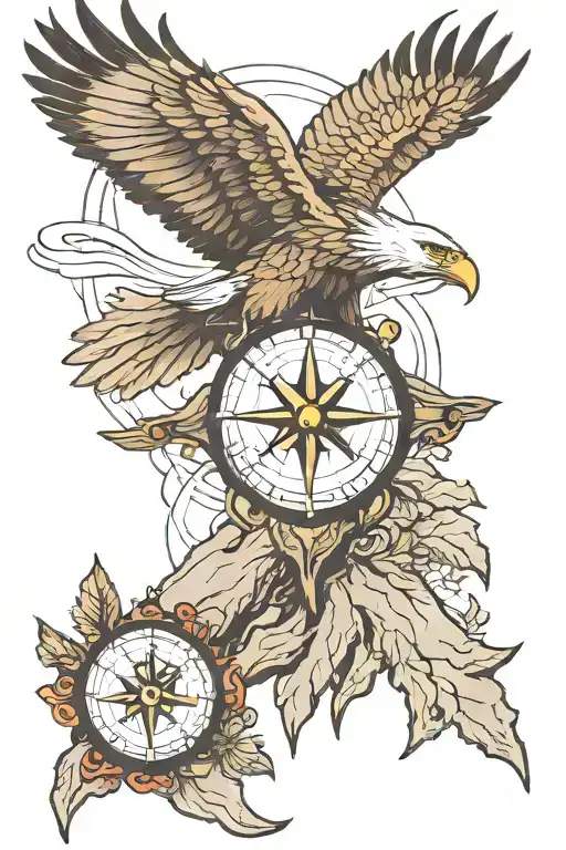 Mountain Compass Eagle Soaring
