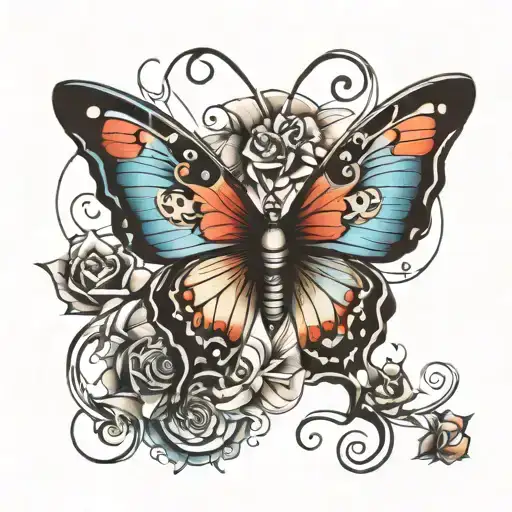 Butterfly Tattoo Incorporating Music