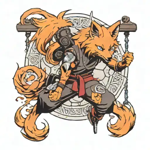 Kurama With Naruto On Swing