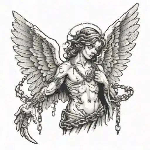 Angel With Chain Wrapped