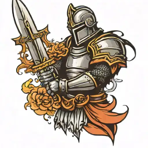 Knight Holding A Sword