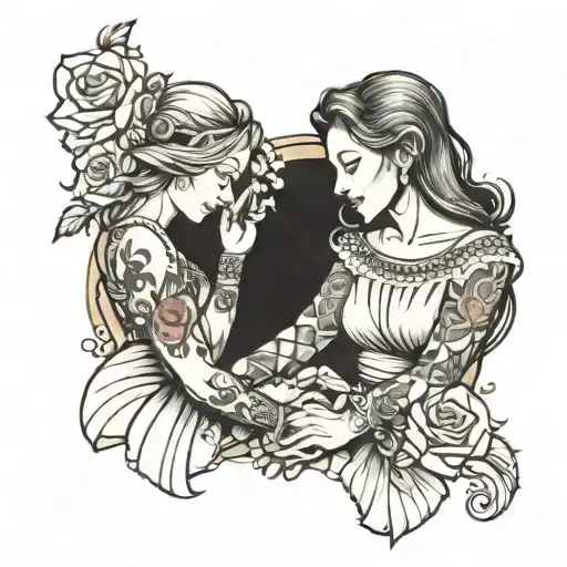 Mother And Daughter Holding Hands