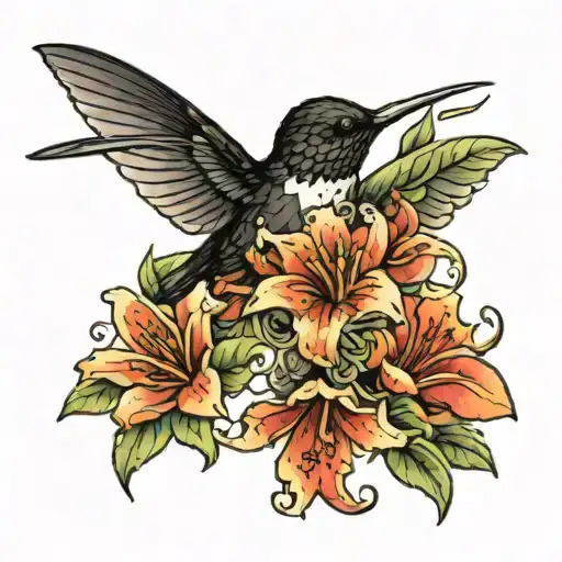 Black Hummingbird Hovering