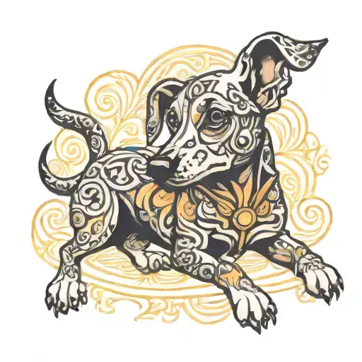 Min Dashound Dog Playing