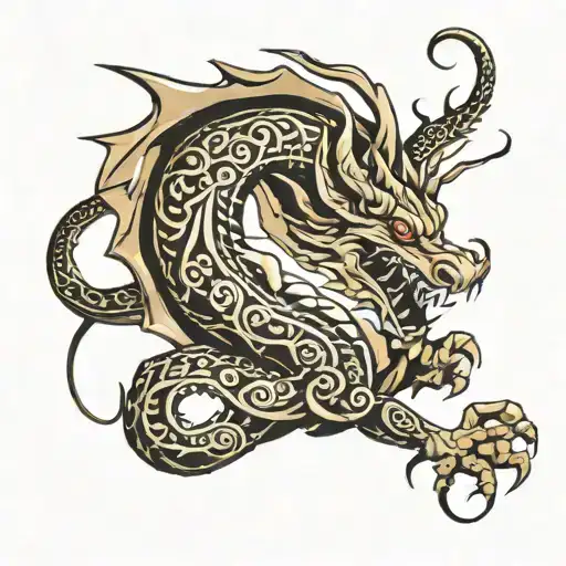 Dragon That Eats Its Tail Tribal Design