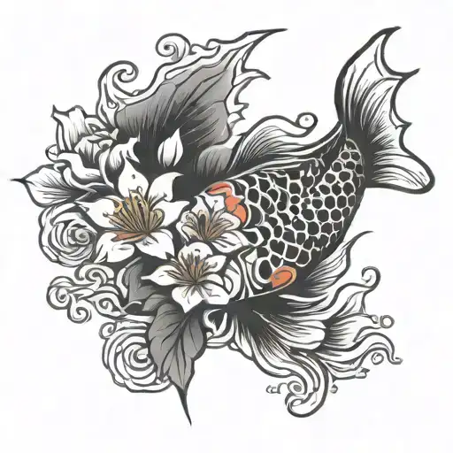 Japanese Koi Fish Flower Small