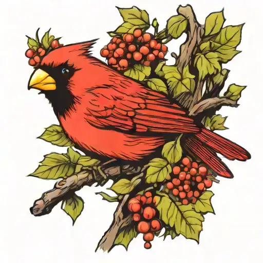 Cardinal On A Branch