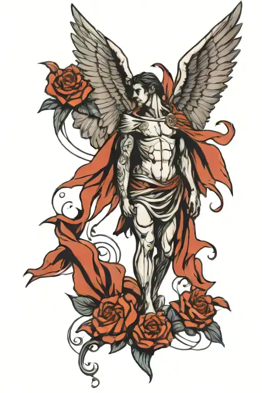 Male Angle With Wings For Libra Man Walking Forward