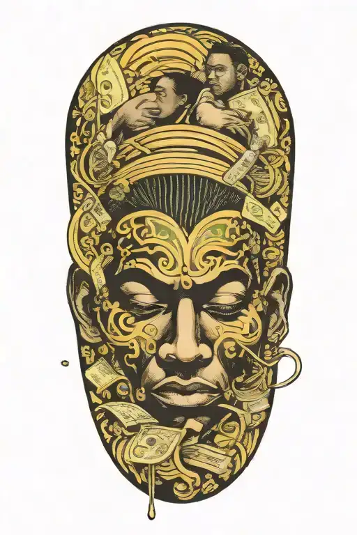 Black Man With Falling Money