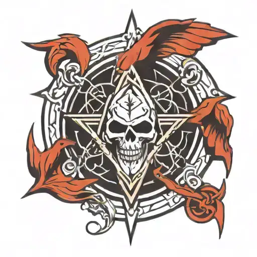 Azrael Logo Black Metal Satanic Sigil Connected
