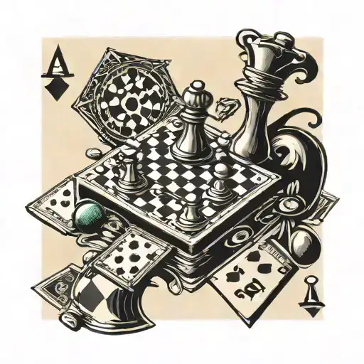 Chess And Dominos With Money Spades Card
