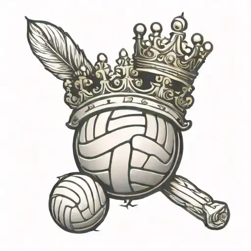 Volleyball With A Crown Above It And In Volleyball Veni Vidi Vici
