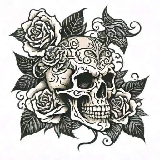 Skull And Roses