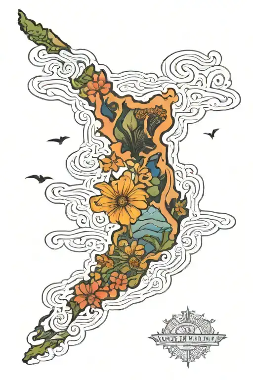 Outline Of New Zealand North And South Island