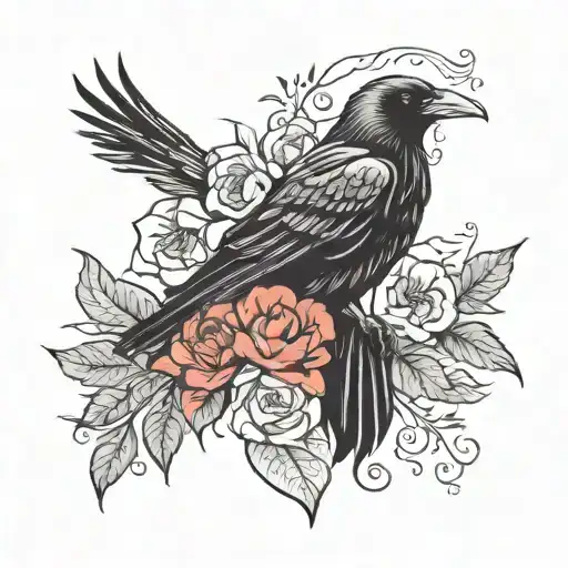 Crow And Flowers