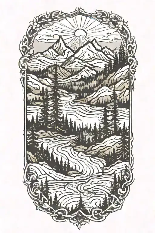 Pacific Northwest Mountains And Forest
