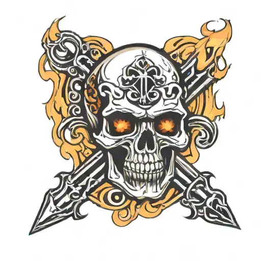 Hot Rod Flames Skull