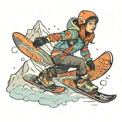 Woman Snowboard Mountain
