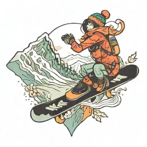 Woman Snowboard Mountain