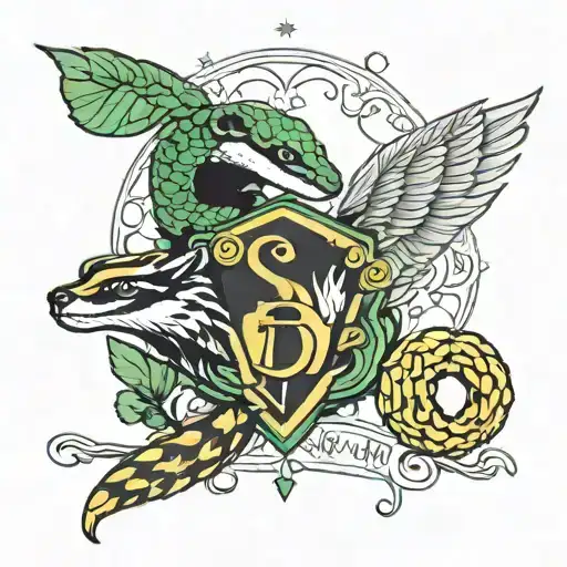 Friendship Between Slytherin Snake Ans Hufflepuff Badger