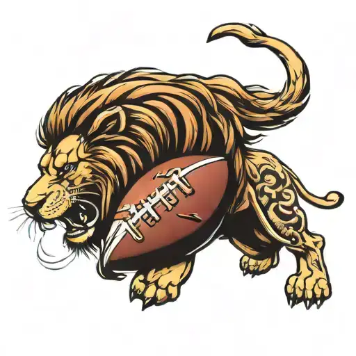 Lion And Football