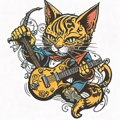 Heavy Metal Cat Playing