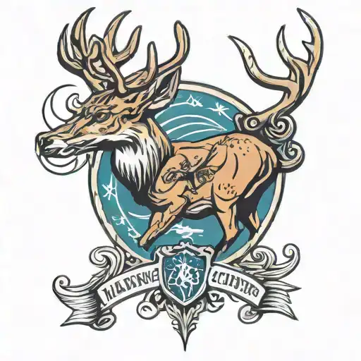 Marine Corps Logo With A Deer And A Fisherman