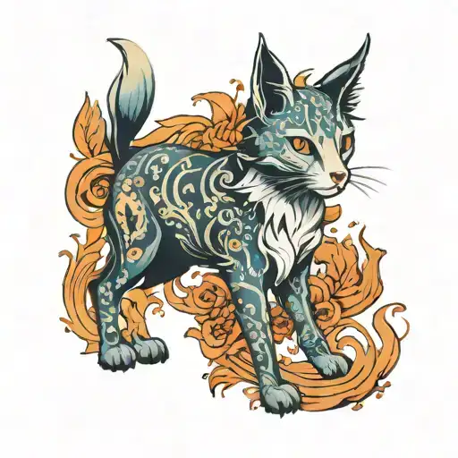 Patronus In Cat Shape With Dear Horns Come From A Wand