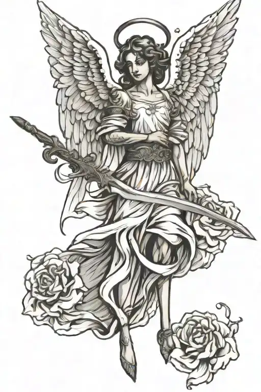 Angel Holding A Sword