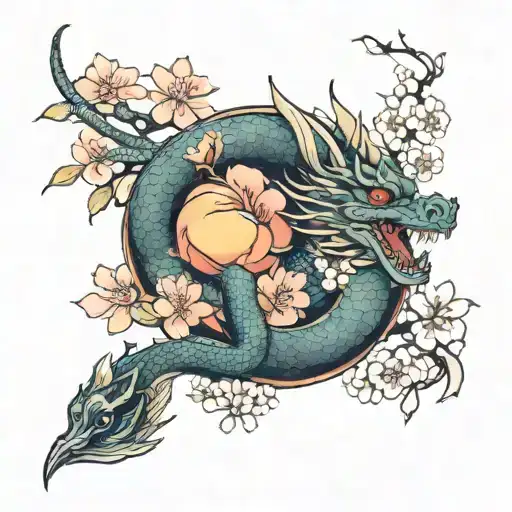 Dragon And Peach Blossom