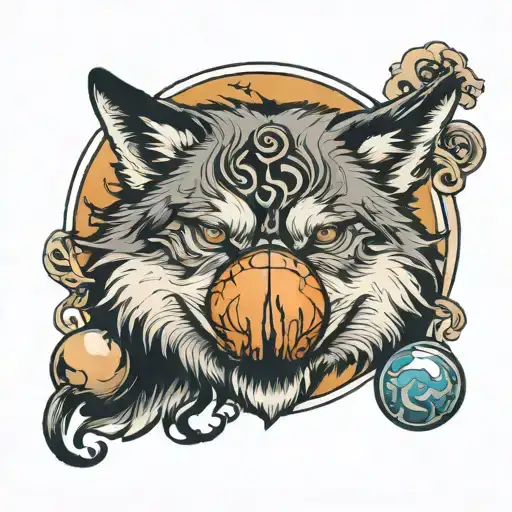 Wolf Plays With Earthball