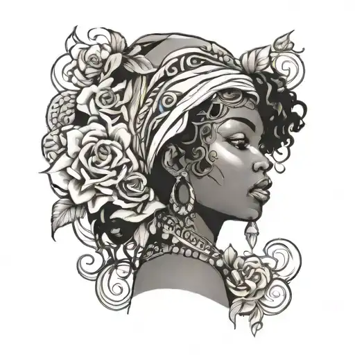 Black Woman Face Emerging