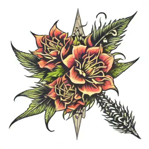 Vine And Spikes On Spins With The Word Ethereal