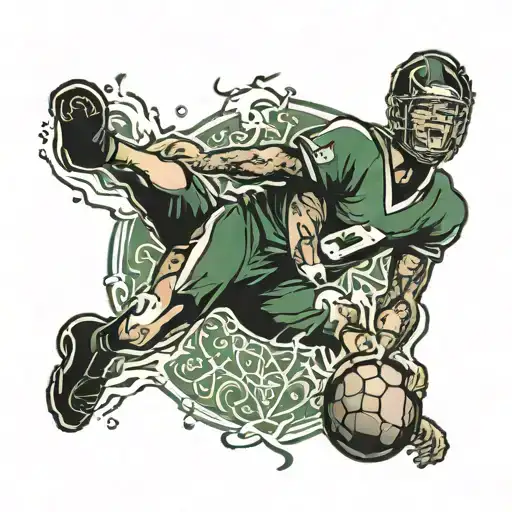 I Need A Design Of Football Player Kicking