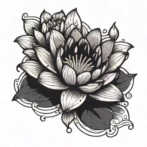 Water Lily And Violet