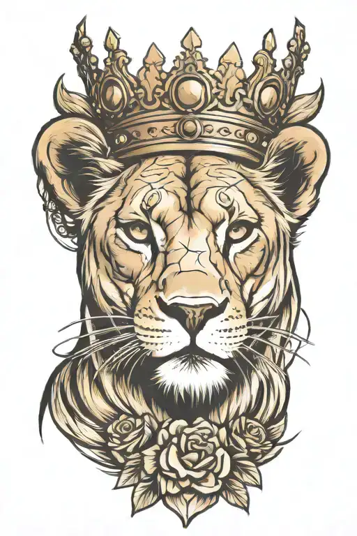 Lioness Wearing A Crown