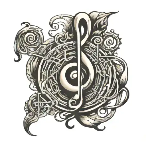 Rock Music Note Intertwined