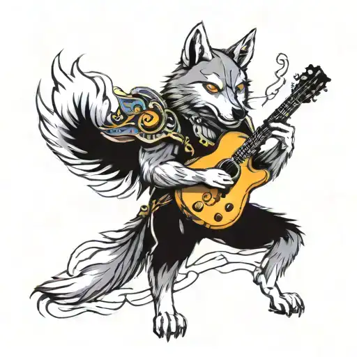 Wolf With Guitar