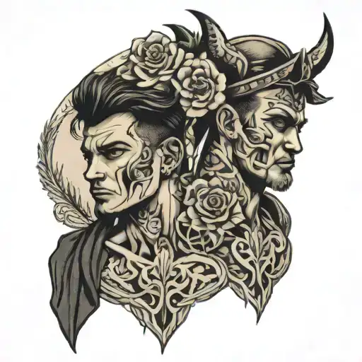 Two Brother Standing Side By Side